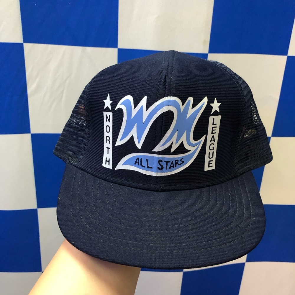 Vintage 90s North WM League All Stars Mesh Trucker Hat.